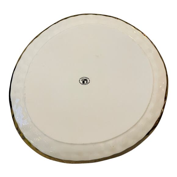 Yedi Bone China Dinner Plates 10" Set of 4 White & Gold Textured Finish New - Picture 13 of 14